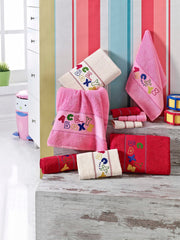 Kids Embroidered Turkish Cotton Towel Set of 6 - Classic Turkish Towels