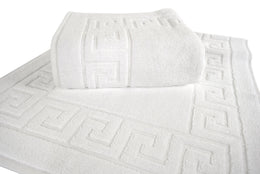 Greek Key Turkish Cotton Bathmat - 2 Pieces - Classic Turkish Towels