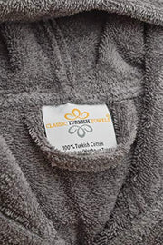 Classic Turkish Towels Unisex Premium Cotton Hooded Bathrobe - Luxury Plush Long Terry Cloth Robe - Classic Turkish Towels