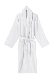 White Shawl Collar Turkish Cotton Terry Bathrobe - Classic Turkish Towels