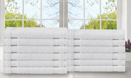 Amadeus Luxury Turkish Cotton Soft Washcloths - 12 Pieces - Classic Turkish Towels