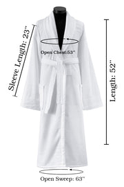 Velour Shawl Collar Luxury Turkish Cotton Bathrobe One Big Size Fits All - Classic Turkish Towels