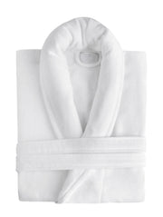 Velour Shawl Collar Luxury Turkish Cotton Bathrobe One Big Size Fits All - Classic Turkish Towels