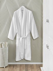 White Waffle Terry Turkish Cotton Bathrobe - Classic Turkish Towels