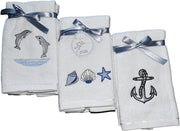 Embroidered Turkish Cotton Fingertip Towels - 6 Pieces - Classic Turkish Towels