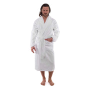 White Terry Cloth Turkish Cotton Bathrobe - Sizes Small to 5XLT - Classic Turkish Towels